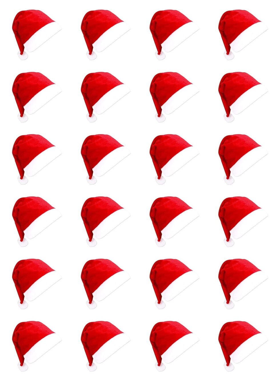 9436 24pcs Santa Hats for Little ones, Comfortable Christmas Hats Bulk, Red
